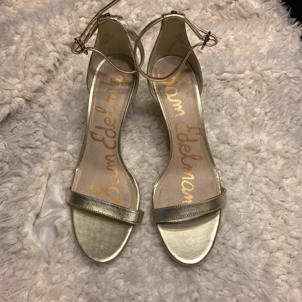 Sam Edelman Gold Patti Ankle Strap Sandals